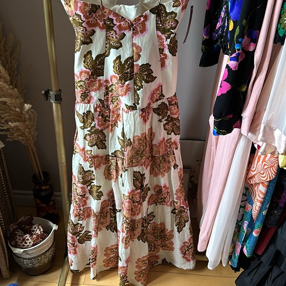 Significant Other Maizie Linen Blend Halter Maxi Floral Print Dress Size US 8 - Picture 10 of 10